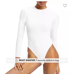 Good American White Long Sleeve Bodysuit